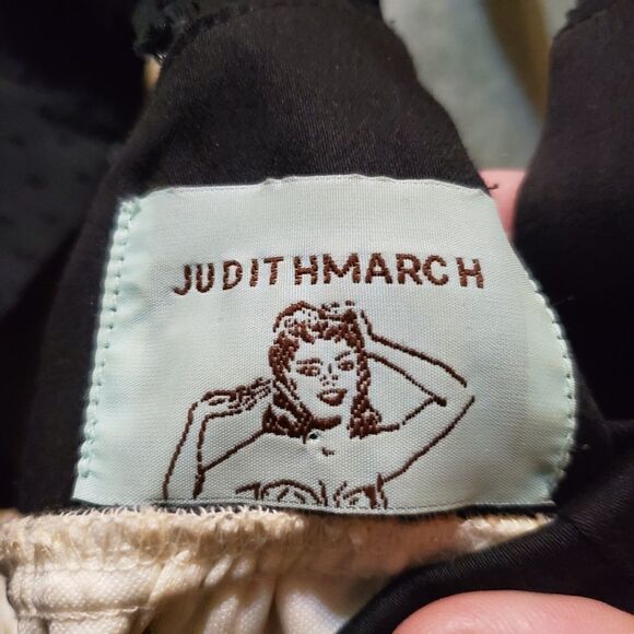 Anthropologie Judith March Black Multi Color Floral Bottom Bow Back Dress sz Me - Picture 2 of 5